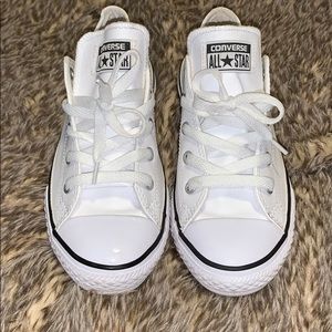 All white leather Converse